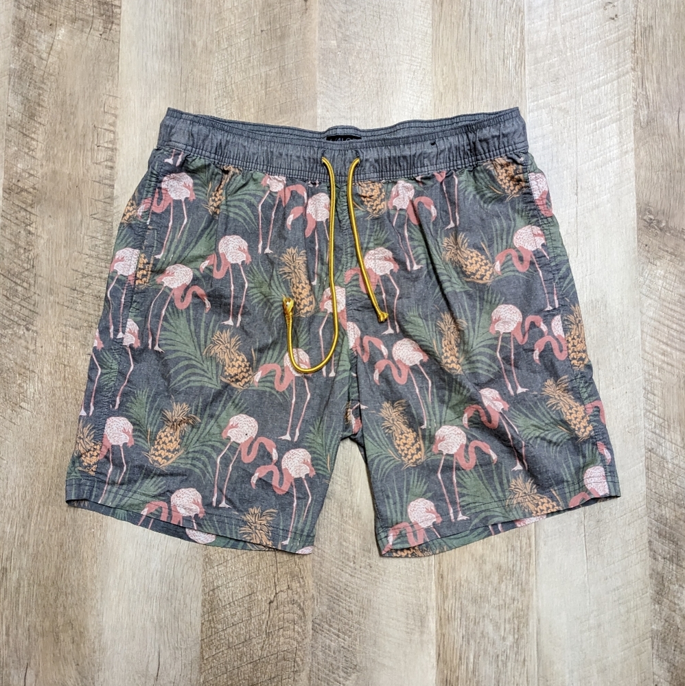 Valor Collective Flamingo pineapple Print Swimming Trunks